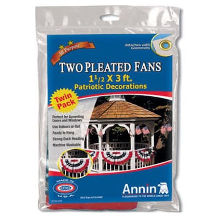 Annin Flagmakers 483160 Mini Patriotic Pleated U.S. Fan, 2PK AN573897